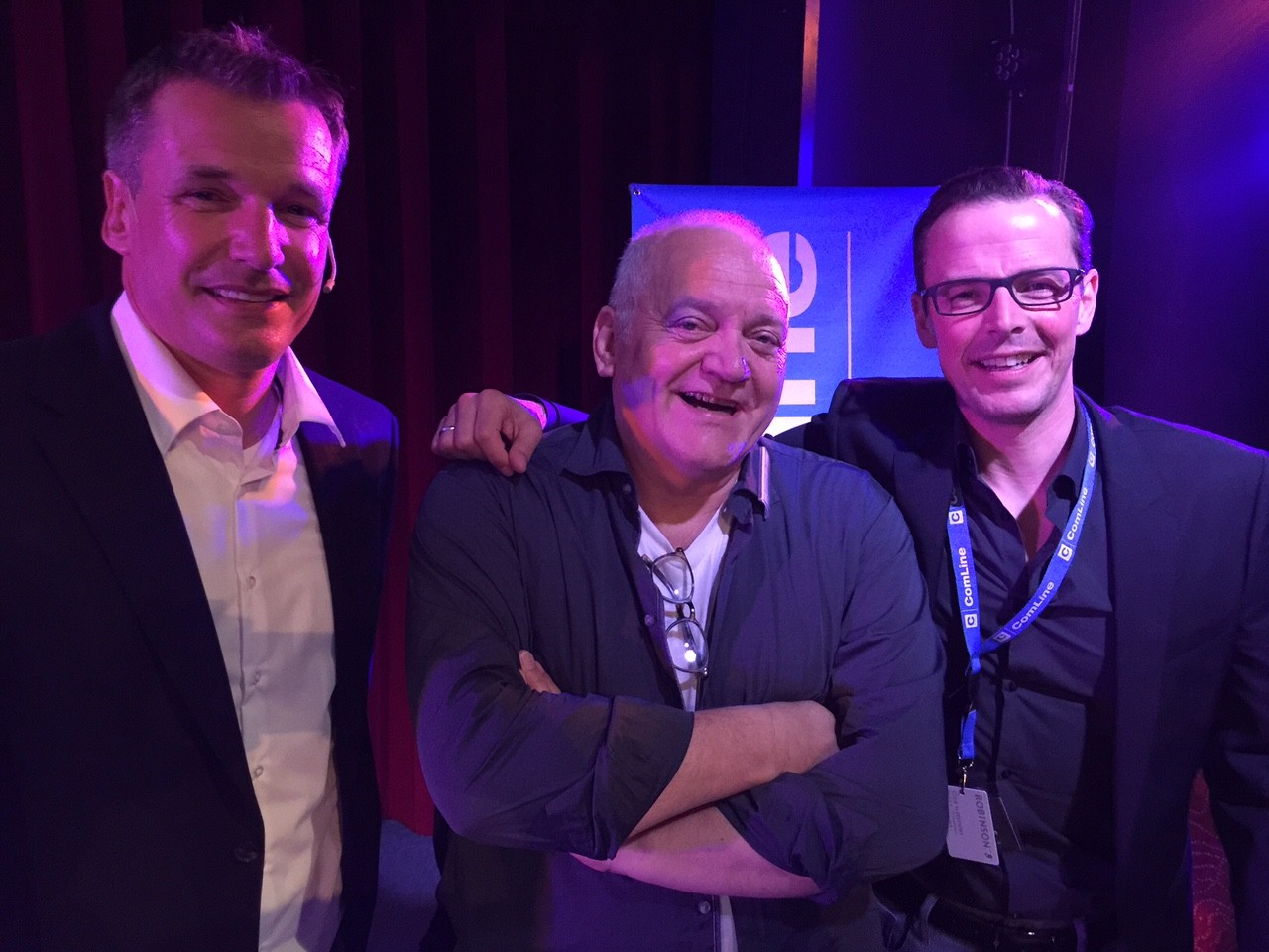 ComLine-Chef Harald Rapp (links) mit ComLine-Mitgründer Fritz Löhrl und Oliver Bartsch (ComLine)