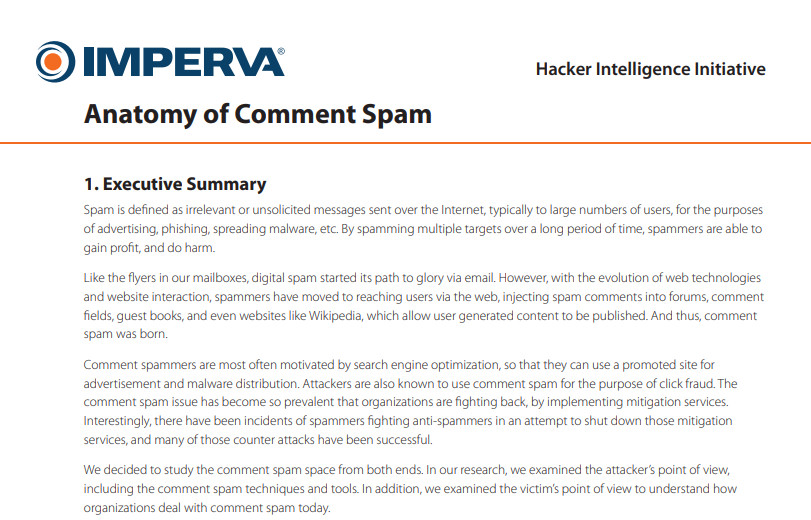 The Anatomy of Comment Spam
