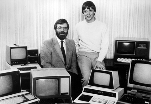 Bill Gates mit Paul Allen (links)