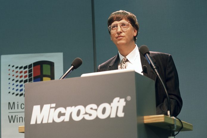 Bill Gates 1995 auf der CeBIT
