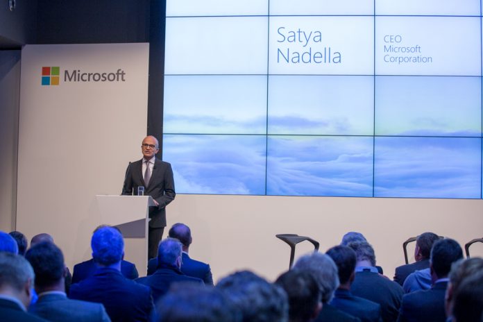Microsoft-CEO Satya Nadella kündigt Cloud-Dienste aus deutschen Rechenzentren an
